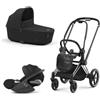 Cybex Platinum - Cybex Trio Priam 4.0 Sepia Black Telaio Chrome Black con Cloud T Plus