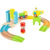 Small Foot 11493 Set Trenino in Legno, con Locomotiva ed Elicottero, in Colori Vivaci, per Bambini Piccoli a Partire da 1 Anno