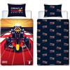 Character World Oracle Red Bull Racing - Set copripiumino singolo, reversibile, double-face, con federa coordinata, in policotone