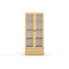 Skandica Vetrina in legno massiccio di Pino Sandemo - 182x80x38 (1 cassetto) (Noce 2 ante + 1 cassetto (182x80x38 cm))