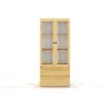 Skandica Vetrina in legno massiccio di Pino Sandemo - 182x80x38 (2 cassetti) (Naturale 2 ante + 2 cassetti (182x80x38 cm))