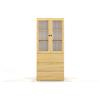Skandica Vetrina in legno massiccio di Pino Sandemo - 182x80x38 (3 cassetti) (Naturale 2 ante + 3 cassetti (182x80x38 cm))