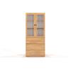 Skandica Vetrina in legno massiccio di Faggio Sandemo - 182x80x38 (3 cassetti) (Sbiancato 2 ante + 3 cassetti (182x80x38 cm))