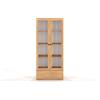 Skandica Vetrina in legno massiccio di Faggio Sandemo - 182x80x38 (1 cassetto) (Noce 2 ante + 1 cassetto (182x80x38 cm))