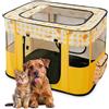 ALLSOPETS Recinto per Cani da Interno Pieghevole, Anche per Esterno, Box Traspirante Portatile per Gatti Conigli Cuccioli con Borsa da Trasporto, per Viaggi e Campeggio (Carote Gialle, XL)
