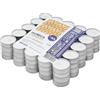 Horeca Candles - Candele Tealight Bianche - Durata 4 Ore di Combustione - Set da 100 Candeline Non profumate - Lumini per Matrimonio, Decorazione, Gastronomia