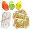 Kit Accessori 50 Plastica - Bicchieri In Plastica, Bustine Zucchero Di Canna, Palettine - Kit Accessori Caffè