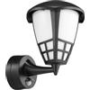 Maclean MCE518Lampada da parete per esterni Sensore di movimento a infrarossi, Aplique IP65 - impermeabile, 1xE27 - carico massimo: 60 W, raggio di rilevamento: max (Nero)