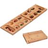 Hsthe Sea Mancala Set di giochi da tavolo Kalaha Gioco da tavolo con tavolo da gioco pieghevole Ciottoli in pietra naturale Famiglie Giochi da tavolo in legno Giochi Gioco strategico