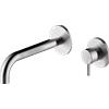 BOSSINI - NOBU miscelatore monocomando lavabo a parete in acciaio spazzolato + corpo incasso - INZ206+INZ205
