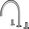 BOSSINI - NOBU batteria lavabo a 3 fori in acciaio spazzolato - INZ208