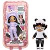 Na! Na! Na! Surprise Na Na Na Fuzzy Surprise Serie 1 - PETER PANDA - Bambola fashion snodata 18 cm - ispirata al panda con corpo floccato, berretto, occhiali, vestito e scarpe - Età 4+ anni