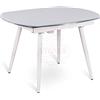 STONES HOME FURNITURE Stones Kyoto Four Tavolo da Pranzo Allungabile, Metallo, Bianco, 120/180x90x76 cm