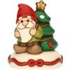 THUN, Carillon Gnomo Oliver e Albero di Natale in Ceramica di Alta Qualità, Versione Media, Collezione Natale, Statuine da Collezione, Idea Regalo per Natale, 11,7 x 12,1 x 14,6 cm