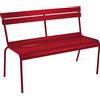 Fermob - Panca con schienale Luxembourg - Rosso - Alluminio laccato - Designer Frédéric Sofia