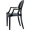 Kartell - Poltrona impilabile Ghost - Nero - policarbonato - Designer Philippe Starck
