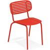 Emu - Sedia impilabile Mom - Rosso - Acciaio verniciato - Designer Florent Coirier