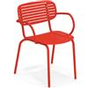 Emu - Poltrona impilabile Mom - Rosso - Acciaio verniciato - Designer Florent Coirier