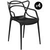 Kartell - Sedia impilabile Masters - Nero - Tecnopolimero termoplastico riciclato - Designer Philippe STARCK with Eugeni QUITLLET