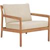 Ethnicraft - Poltrona imbottita Jack outdoor - Beige - Tessuto in polipropilene - Designer Jacques Deneef