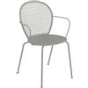 Fermob - Poltrona impilabile Lorette - Grigio - Acciaio laccato - Designer Frédéric Sofia
