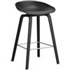 Hay - Sgabello bar About a stool - Nero - Polipropilene riciclato - Designer Hee Welling
