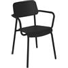 Fermob - Poltrona impilabile Studie - Nero - Alluminio - Designer Tristan Lohner