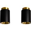 DCW éditions - Set di 2 Plafoniere Tobo C85 - Ø 8,5 x H 13 cm Tobo - Nero - Ottone - Designer Marco Ferreri