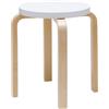 ARTEK - Sgabello L-leg - Bianco - Betulla lamellare - Designer Alvar Aalto