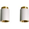 DCW éditions - Set di 2 Plafoniere Tobo C85 - Ø 8,5 x H 13 cm Tobo - Bianco - Ottone - Designer Marco Ferreri