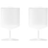 Ferm Living - Bicchiere da vino Ripple - Bianco - Vetro soffiato a bocca