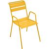 Fermob - Poltroncina con braccioli impilabile Monceau - Giallo - Acciaio verniciato - Designer Studio Fermob