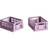 Hay - Set di 2 cestini Colour Crate - Rosa - Polipropilene riciclato - Designer Hay Studio