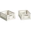 Hay - Set di 2 cestini Colour Crate - Bianco - Polipropilene riciclato - Designer Hay Studio