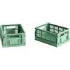 Hay - Set di 2 cestini Colour Crate - Verde - Polipropilene riciclato - Designer Hay Studio
