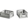 Hay - Set di 2 cestini Colour Crate - Grigio - Polipropilene riciclato - Designer Hay Studio