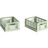 Hay - Set di 2 cestini Colour Crate - Verde - Polipropilene riciclato - Designer Hay Studio