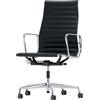 Vitra - Poltrona a rotelle Eames Aluminium - Nero - Pelle bovina - Designer Charles & Ray Eames