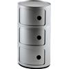 Kartell - Portaoggetti Componibili - Argento - ABS - Designer Anna Castelli Ferrieri