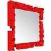 Slide - Specchio murale Pixel - Rosso - Polietilene riciclabile - Designer Studio Tonino