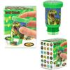 Depesche 13349 Dino World Sticker Stamper - Set di Adesivi per timbrare Gli Adesivi dei Dinosauri, incl. Timbro e 160 Adesivi
