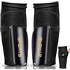 Mizijia Parastinchi da Calcio Calzino, Parastinchi Con Tasca, Partita di Calcio Protezione Gambe Maniche per Bambino, Giovani, Uomo, Unisex Adulto. (Nero, M)