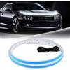 Keiurot Striscia LED per cofano auto, 1,5 m, bianca, striscia luminosa per cofano auto, per la copertura del motore, scansione dinamica, avviamento, kit fascio di luce 12 V, 1 confezione