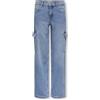 ONLY Kogharmony Wide Cargo Carrot Pim Noos, Corpo manica lunga Bambine e ragazze, Blu Jeans Chiaro, 164
