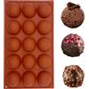 duoyif Stampi Semisfera Silicone Ø 5cm Stampi Semisfera Per Cioccolato, Stampo Da Forno a Sfera, Stampo In Silicone Emisfero Per Cioccolato Pralina Mousse a Cupola Decor Torta (15 cavità, Ø 5cm)