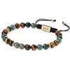 GAVU Bracciale da Uomo in Pietre Naturali, Bracciale Occhio di Tigre da Uomo Regolabile