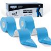 LiangMai Nastro Kinesiologico Pretagliat 2 Rotoli 5 m x 5,0 cm Tape Kinesiologico Precut, kinesio tape Muscolare Cerotto (25 cm x 5 cm ciascuno) 40 Strisce Nastro professionale Fisioterapia Sportivo