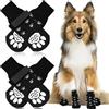 XIANGLONGY 4 Pezzi Calzini per Cani Antiscivolo, Calzini Antiscivolo Cane con Cinturino Regolabile, Calze per Cane con Fondo in Gomma, Disponibili in Tre Misure, Adatti per Cani Grandi, Medi e Piccoli (M)