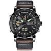 Generisch Orologio da polso analogico al quarzo, con cinturino in acciaio inox, impermeabile, alla moda, LED, sportivo, digitale, casual, da uomo, digitale, caffè, misura unica, cinghia