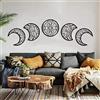 B DyBoHF Luna decorazione parete,5 pezzi Legno decorazione Nord Europa Fase lunareNatura Design Luna, Parete boho decor Camera da letto Decorazione della parete di casa (Nero)